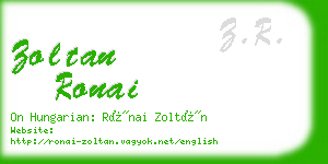 zoltan ronai business card